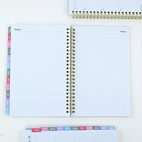 Agenda Semanal Personalizada con Cubierta de PVC y Logotipo en Dorado, Cuaderno Espiral A5, Diario, Metas Diarias, 80 Hojas
