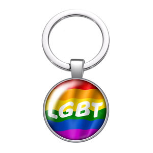 Hoge Kwaliteit Custom Gay Pride Regenboog Vlag Sleutelhanger Metalen Legering Felle Kleur Glazen Koepel Stijlvolle Lesbische Lgbt Pride Sleutelhanger Gay - Product Image 4