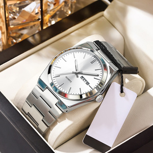 Montre-bracelet dorée pour homme, logo personnalisé, étanche, coffret cadeau d'affaires de luxe, acier inoxydable, OEM ODM, prix d'usine - Product Image 3