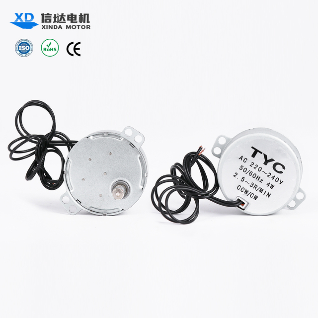 220V Single-Phase AC Synchronous Motor with 4W Eccentric Shaft Small Gear Reduction Fans for Microwave Ovens Enclosed Design