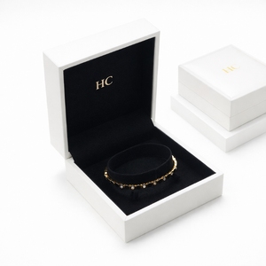 Bridal Jewelry Set <b>Box</b> Luxury Rigid Hinged Leatherette Jewelry Storage <b>Box</b> Suede Insert Foil Stamping Custom Logo Wholesale - Product Image 4