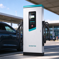 Chargeur rapide DC pour centrale solaire, station de recharge pour véhicules électriques à double connecteur avec écran tactile, lecteur de carte, IP54, utilisation en extérieur
