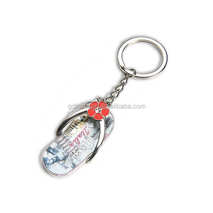 Biểu Tượng Tùy Chỉnh Lá Giấy Nhãn Dán Kim Loại Keyring Ý Hồ Garda Du Lịch Lưu Niệm Độc Đáo Lật <span class=keywords><strong>Flip</strong></span> <span class=keywords><strong>Flops</strong></span> Dép Keychain - Product Image 3