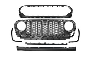 <span class=keywords><strong>Grille</strong></span> <span class=keywords><strong>de</strong></span> calandre avant avec trou pour caméra pour Jeep JL 18-24 ABS Noir mat Style 20e anniversaire - Product Image 6