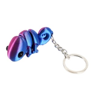 Porte-clés en plastique coloré imprimé en 3D Feeron, animaux dinosaures, cadeaux flexibles pour garçons, livraison emballée en 2 à 7 jours - Product Image 1