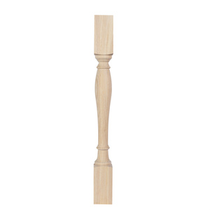 Balaustre de madera maciza Interior 38 ''Rectangular Balaustres de escalera lisos Diseño Pasamanos cónicos Soporte de barroca Madera lisa - Product Image 6