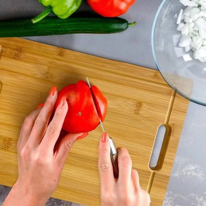 Planche à découper rectangulaire en bambou écologique WanuoCraft avec ensemble d'ustensiles de cuisine 3 pièces (spatule, spatule ajourée) - Product Image 5
