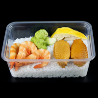 Boîte à bento de préparation de repas rectangulaire jetable au micro-ondes, capacité de 1000ml, injection à emporter en plastique PP