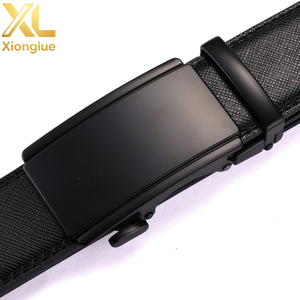 Ceinture en cuir de vachette réglable sans trou avec boucle plate en métal massif, sangle de taille formelle simple - Product Image 3