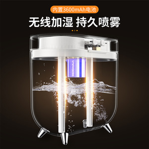 Dual Nozzle Humidifier 2000Ml Large Capacity 3600Mh Battery Home Desktop Usb Air Atomizer With Color Light - Product Image 2