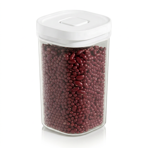 Ensemble de bocaux de conservation alimentaire rectangulaires en plastique PET écologique, durables, hermétiques et résistants à l'humidité - Product Image 1