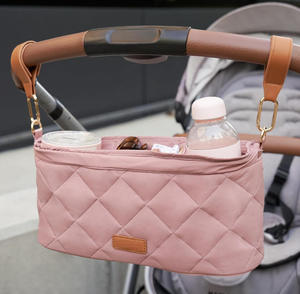 Organisateur universel pour poussette de bébé, sac de rangement matelassé avec porte-gobelet isotherme, sac à couches imperméable - Product Image 5