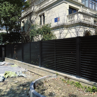 Zwart Aluminium Privacy Hek Eenvoudig Te Monteren Geen Graven Horizontale Lamellenpanelen Model 3d Voor Balkon Veiligheidstoepassing