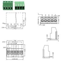Bloque de Terminales de Cableado para PCB Tipo Tornillo con Paso de 5.08mm DG129R, Conector Modular Ensamblable 2P 3P, Tira de Terminales para Placa de Circuito