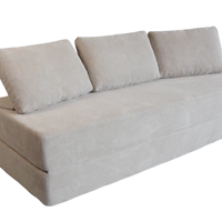 Canapé-lit pliable en tissu Gfrun Chesterfield en forme de L, trois places, durable, compressé, rembourré en mousse, modèle MC-1831