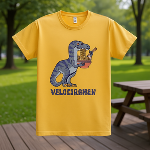 T-shirt Velociramen Dinosaur Ramen gialla per adulti unisex - Product Image 3