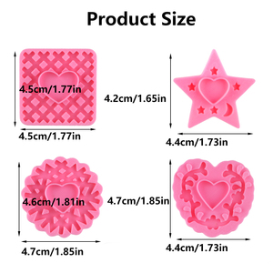 <span class=keywords><strong>Emporte</strong></span>-pièces en forme de cœur pour biscuits, moules à pâtisserie 3D, ensemble d'<span class=keywords><strong>emporte</strong></span>-pièces en plastique pour biscuits ronds, carrés, étoiles et cœurs - Product Image 2