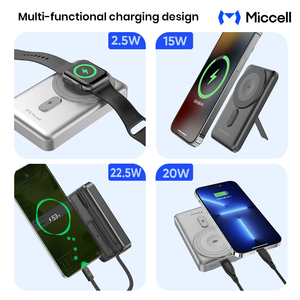 Banco de Energía Magnético Miccell de 10000 mAh con Cables USB-C Integrados, Carga Rápida de 22.5 W, <span class=keywords><strong>Cargador</strong></span> Portátil <span class=keywords><strong>para</strong></span> iPhone, Ideal <span class=keywords><strong>para</strong></span> Viajes - Product Image 6