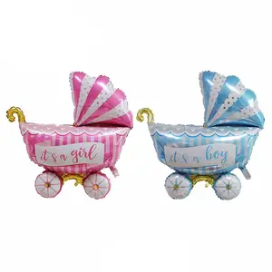 Baby Stroller Shaped Aluminum Foil Balloons Children's Cradle Birthday Party Decoration Wholesale Balloons