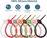 Bridas de Silicona Multiusos de 120 mm para Baño y Cocina, Organizador de Cables para Almacenamiento de Alimentos, Organizador de Cables para Computadora de Escritorio, Reutilizables