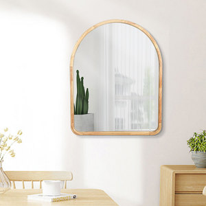 Miroirs Muraux en Bois Carré d'Intérieur de Style Rural d'Usine, Grand <span class=keywords><strong>Cadre</strong></span> en Bois Naturel et Caoutchouc Solide, Salle de Bain et Salon, 100X80CM - Product Image 2