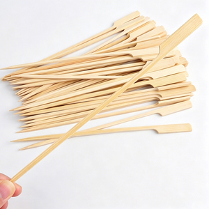 Brochettes jetables en bambou antiadhésives et résistantes à la chaleur avec long manche pour barbecue au <span class=keywords><strong>charbon</strong></span> de bois et viande - Product Image 5