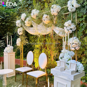 ฉากหลังงานเลี้ยงกลางแจ้ง LEDA หรูหรา โครงเหล็กสีทองทรงสี่เหลี่ยม สำหรับงานแต่งงานและงานเลี้ยง - Product Image 4