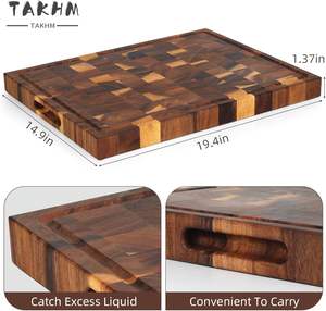 Tabla de cortar de madera de alta calidad, tabla de cortar de cocina resistente para carne, verduras, queso y frutas, diseño resistente a los arañazos - Product Image 2