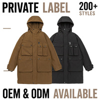 Abrigo Parka de Plumón para Hombre, con Capucha, Largo, con Cremallera Completa, Bolsillos con Solapa, Cálido para Invierno, Casual, Tallas Grandes, 90% Plumón, 6XL 7XL