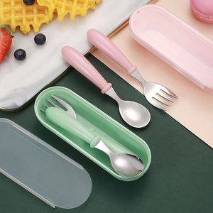 Hot Sale Cartoon Children Chopsticks Spoon Fork Set Kawaii Kids Children's Cutlery Set with case - Product Image 4
