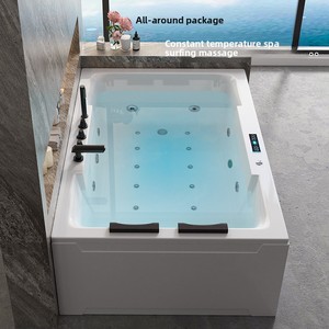 Bain à remous moderne pour 2 personnes, spa en acrylique, baignoire de <span class=keywords><strong>massage</strong></span> avec douche - Product Image 1
