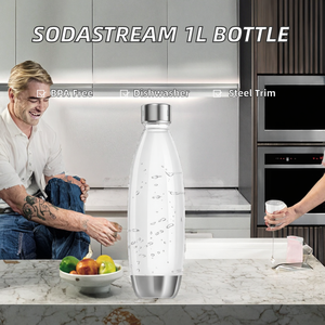 Bottiglia in Plastica da 1L Compatibile con DUO/E-DUO/TERRA/ART/ENSO/<span class=keywords><strong>GAIA</strong></span> per <span class=keywords><strong>Acqua</strong></span> Frizzante, Senza BPA, Lavabile in Lavastoviglie, in Acciaio Inossidabile - Product Image 2