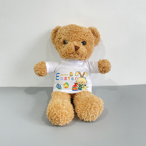 <strong>Wholesale</strong> <strong>Sublimation</strong> <strong>Teddy</strong> <strong>Bear</strong> 30cm Stuffed Animal with White Blank <strong>T</strong> <strong>Shirt</strong> for Plush Toy for DIY Printing - Product Image 6