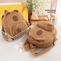 Sac à dos en peluche Capybara Kawaii, sac bandoulière polyvalent et amusant en forme de Capibara, sac fourre-tout grande capacité, sac d'école