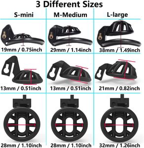 <span class=keywords><strong>Mini</strong></span> serrure de chasteté mâle avec 4 tailles anneaux et clés dispositif de chasteté en résine légère adulte Sissy Sex Toy accessoires pour hommes - Product Image 2