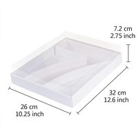 Boîte en carton blanc faite à la main en forme de chiffre, remplissable, avec couvercle transparent et poignée, impression offset, emballage cadeau pour cupcakes et fraises