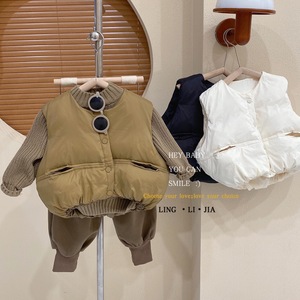 Child Star Round Children's Vest Thickening Windproof Polyester Filling Autumn Winter Korean Style Little Turtle Vest Girls - Product Image 2