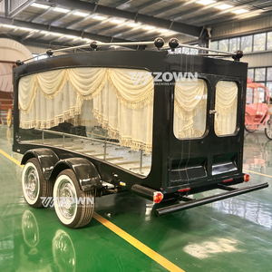 High-quality black <b>trailer</b> hearse, European style hearse <b>trailer</b>, retro traditional hearse <b>trailer</b> for sale. - Product Image 6