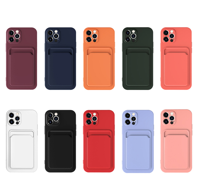 For iPhone 6 7 8 X XR 11 12 13 14 15 Pro Max Business Card Holder Wireless Charge Wallet Card Mobile Phone Cases Card Holder