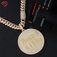 Pendentif Moissanite Rond Breloques Bijoux Hip-Hop Homme Argent 925 Bicolore VVS Iced Out Cercle Personnalisé