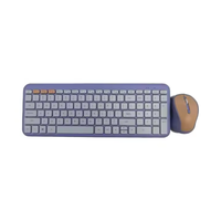 Combo de Teclado y Ratón Inalámbrico BT+2.4G de 99 Teclas de Perfil Bajo con Teclas Tipo Chocolate para Oficina, Compatible con Laptop y Escritorio