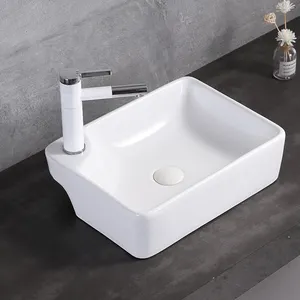 White Modern Bathroom Vessel Sink Countertop Porcelain Lavabo Washbasin Ceramic Counter Table Top Art Hand Wash Basin