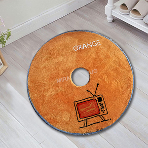 Alfombra redonda de 1m, alfombra personalizada para niños adolescentes, diseño de disco compacto de música, alfombra circular grande en forma de CD, alfombra para Musi - Product Image 4