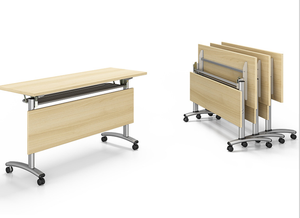 Nhà hiện đại nội thất văn phòng phong cách tối giản màu nâu gỗ máy tính bàn nhà máy trực tiếp nối dài có thể gập lại cho không gian nhỏ - Product Image 4