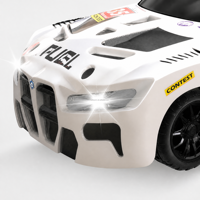 Coche de Carreras a Control Remoto Eléctrico Mini Proporcional a Escala 1:64 de Aleación 2.4G con Faros LED, Coche RC de Derrape de Escritorio para Niños