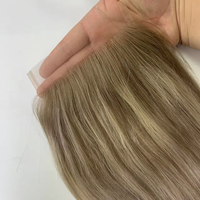 Sistem Rambut Integrasi Mesh Kustom Grosir HD Transparent Lace Closure Rambut Manusia Virgin dengan Bleached Knots untuk Wanita