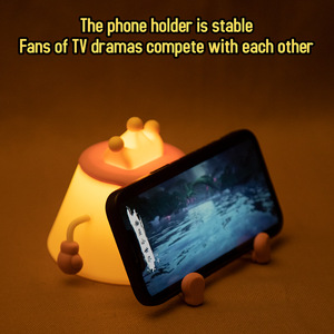 Veilleuse en silicone au design animalier, LED multicolore, rechargeable par USB, à activer par simple pression, lumière d'ambiance pour chevet - Product Image 3