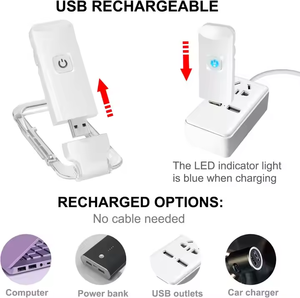 Luz de Lectura LED con Clip, Portátil, Recargable por USB, con Brillo Ajustable y Protección Ocular, para Leer en la Cama - Product Image 4