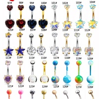 Anneau de nombril en acier inoxydable 316L, double barre de nombril, bijoux de piercing corporel, pierre en zircon CZ, cadeau pour fête, fiançailles, mariage