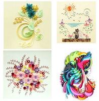 Bandes de papier pour quilling aux couleurs vives, assortiment pré-découpé, marque OEM, fabriqué en Chine, JIA, artisanat en papier 3D, fournitures de bureau et scolaires
